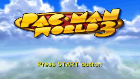 Pac-Man World 3 title screen for PSP